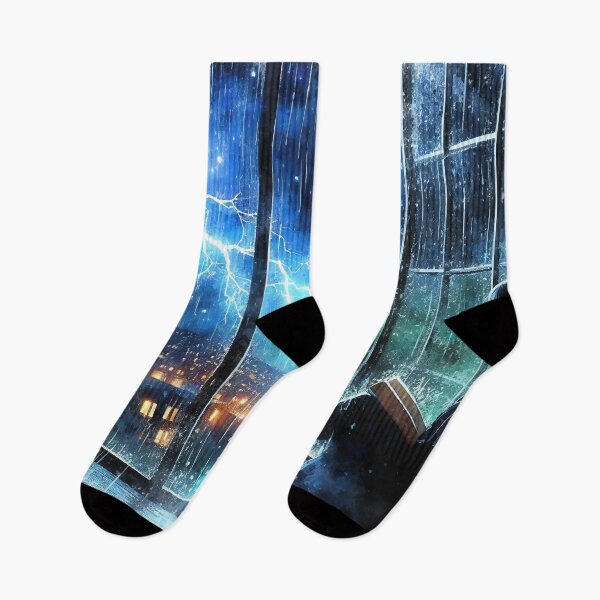 Item preview, "Reading by the Window During Thunderstorm Night" designed and sold by ArtComixHaven.