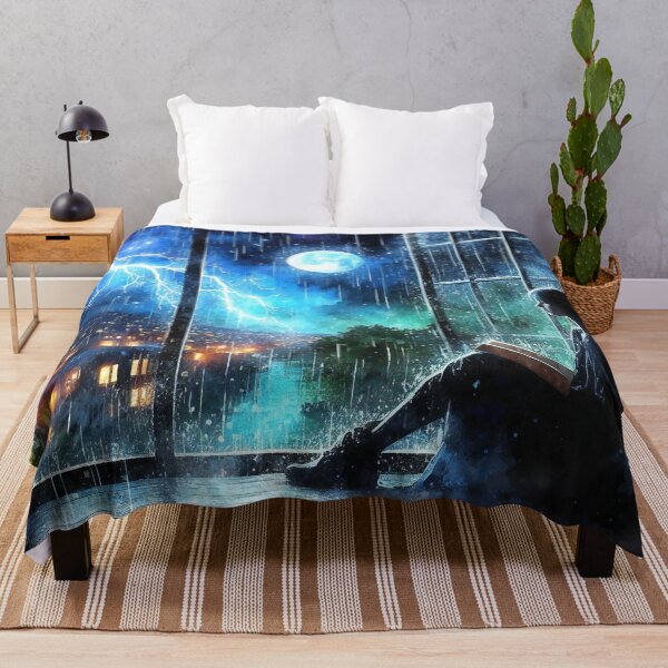 Item preview, "Reading by the Window During Thunderstorm Night" designed and sold by ArtComixHaven.