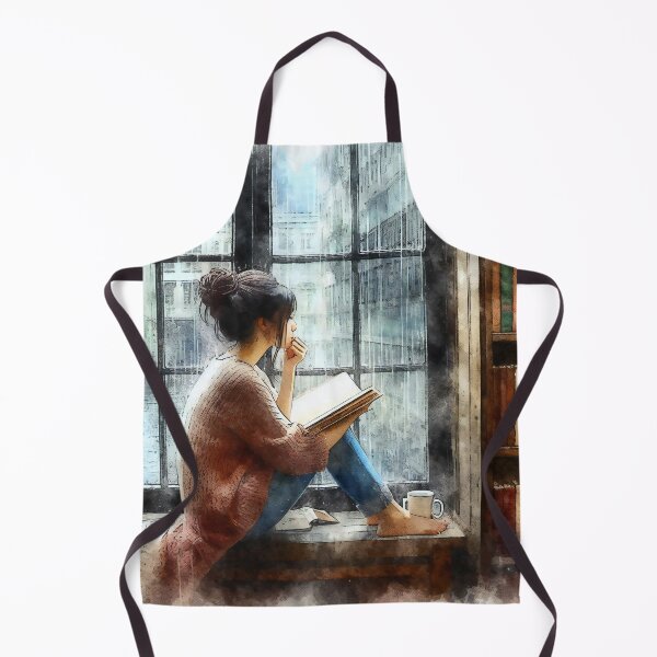 Item preview, Reading by the Window on a Rainy Day designed and sold by ArtComixHaven.