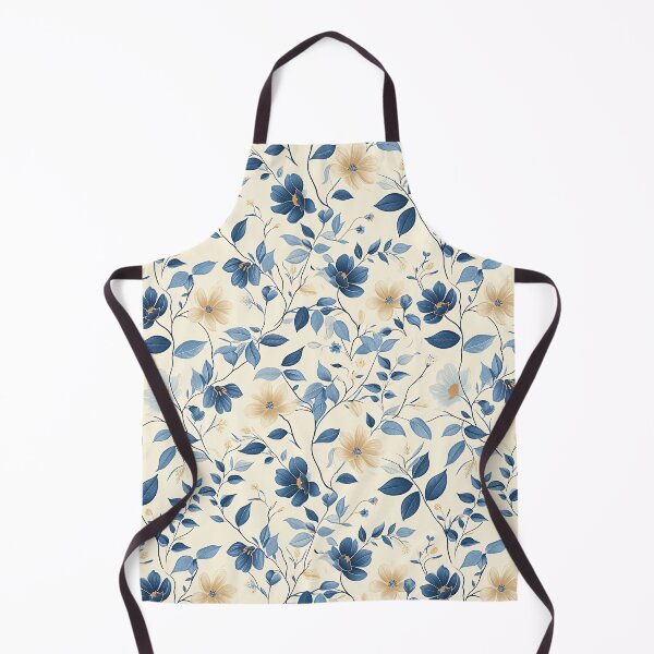 Item preview, Elegant Floral Pattern in Cool Blues & Warm Beige designed and sold by amortka.