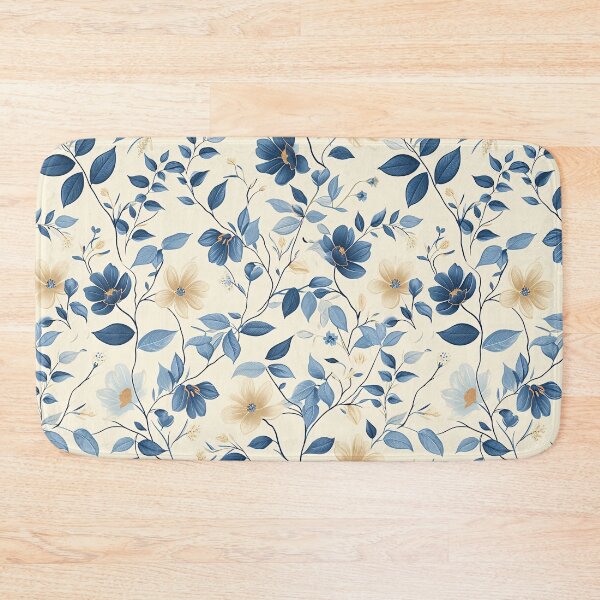 Item preview, Elegant Floral Pattern in Cool Blues & Warm Beige designed and sold by amortka.