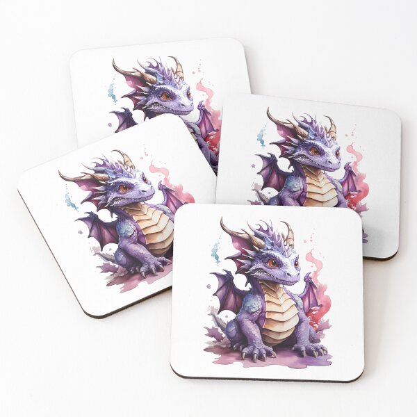 Item preview, a purple dragon as a digital watercolor designed and sold by Rose Design & Photos.