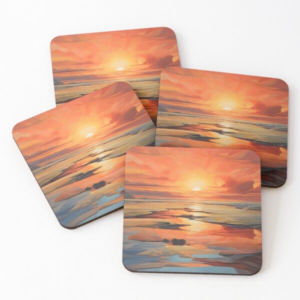 Item preview, Vibrant Abstract Ocean Sunset Vorticism 1 designed and sold by Jason123za.
