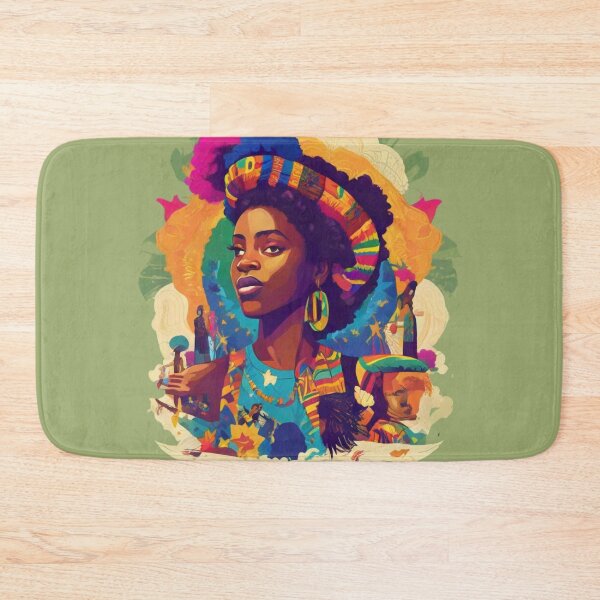 Item preview, Juneteenth-themed design with vibrant colors, cultural symbols, empowering messages, diverse representation, historical references, trendy typography designed and sold by Bee Happy Creative™.