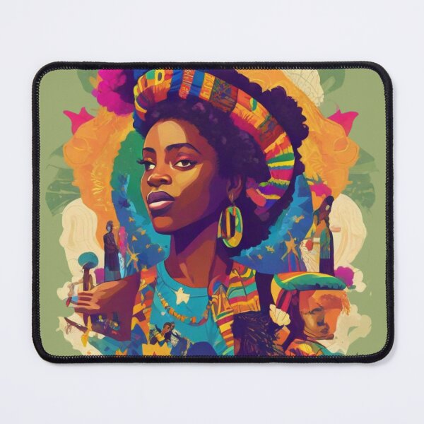 Item preview, Juneteenth-themed design with vibrant colors, cultural symbols, empowering messages, diverse representation, historical references, trendy typography designed and sold by Bee Happy Creative™.