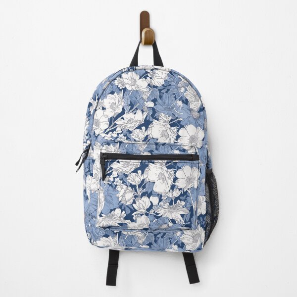 Item preview, Delicate Blue & White Floral Pattern Fabric by Josan Gonzalez designed and sold by amortka.