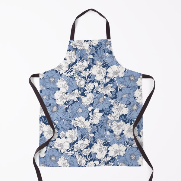 Item preview, Delicate Blue & White Floral Pattern Fabric by Josan Gonzalez designed and sold by amortka.