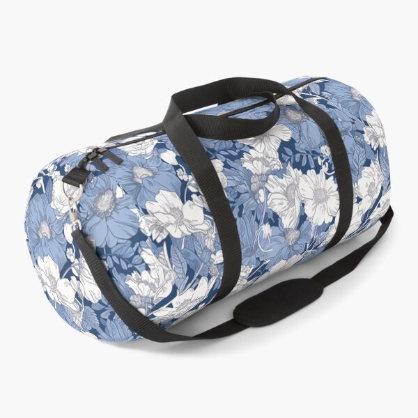 Item preview, Delicate Blue & White Floral Pattern Fabric by Josan Gonzalez designed and sold by amortka.