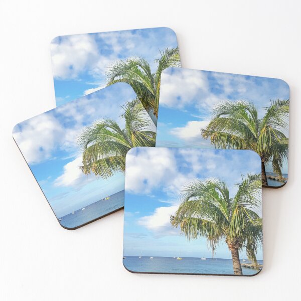 Item preview, Tropical Beach with Palm Tree and Sailboats designed and sold by Anastasia Kaneva.