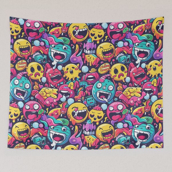 Item preview, Funny Panic Attack Illustration with Emojis & Vivid Colors designed and sold by amortka.