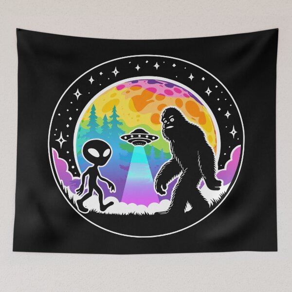 Item preview, Alien Bigfoot Moon Sasquatch UFO LGBTQ Pride designed and sold by Designer-Girl.