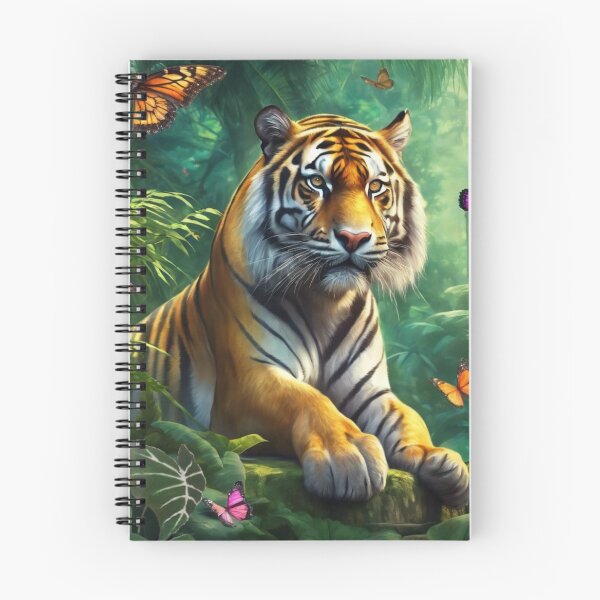 Item preview, Tiger and butterfly, plants, flowers, nature, pagoda, China designed and sold by Sugar Wisdom .
