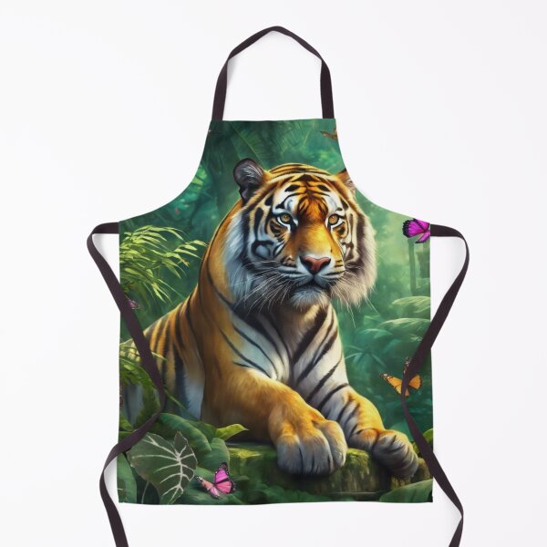 Item preview, Tiger and butterfly, plants, flowers, nature, pagoda, China designed and sold by Sugar Wisdom .