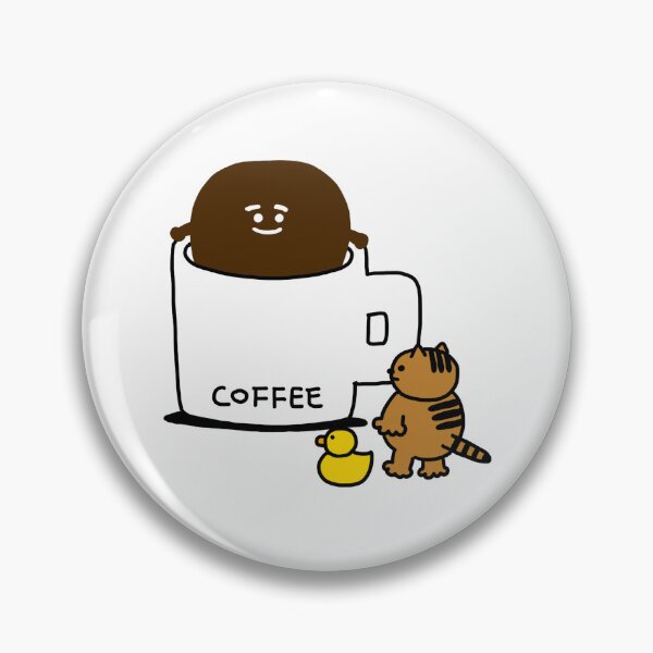 Item preview, a Cat and a Duck with a coffee guy designed and sold by superbaechoo.