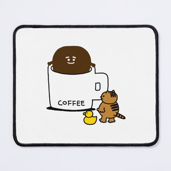 Item preview, a Cat and a Duck with a coffee guy designed and sold by superbaechoo.