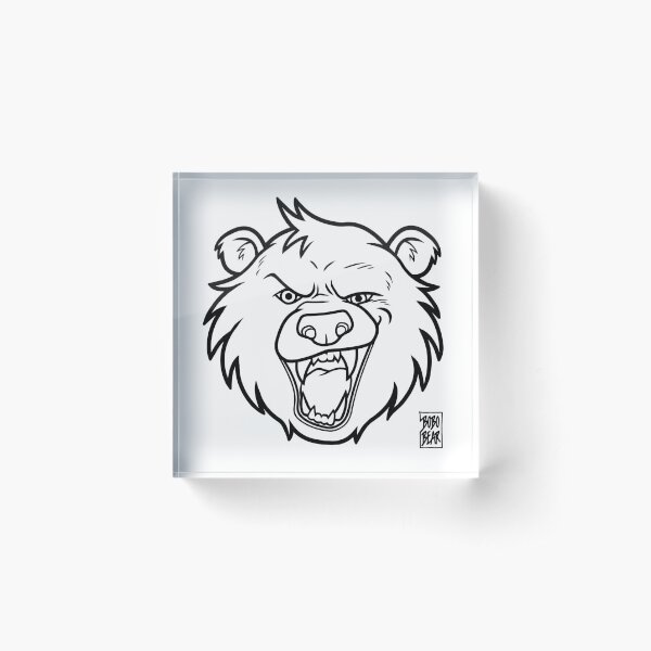 BOBO LIKES TO GROWL - BLACK LINEART Acrylic Block