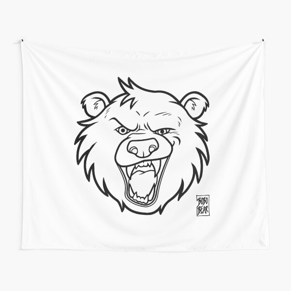 BOBO LIKES TO GROWL - BLACK LINEART Tapestry