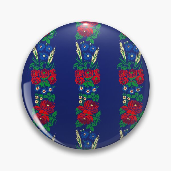 Item preview, Slavic folklore ribbons 2024 version, royal blue, large pattern designed and sold by Folkiestore.