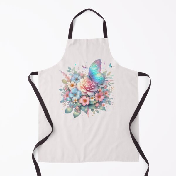 Artikelvorschau, Schöner schillernder blauer Schmetterling, rosa und blaue Blumen entworfen und verkauft von Jaydee001.