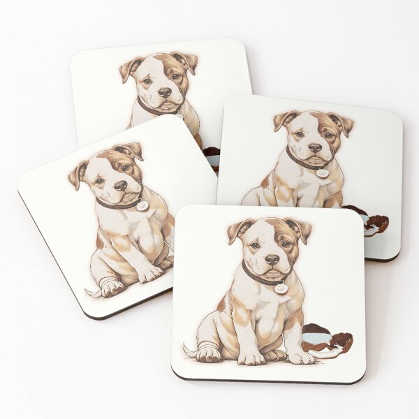 Item preview, Cute Amstaff retro coconut dog designed and sold by Hen-C-Art.