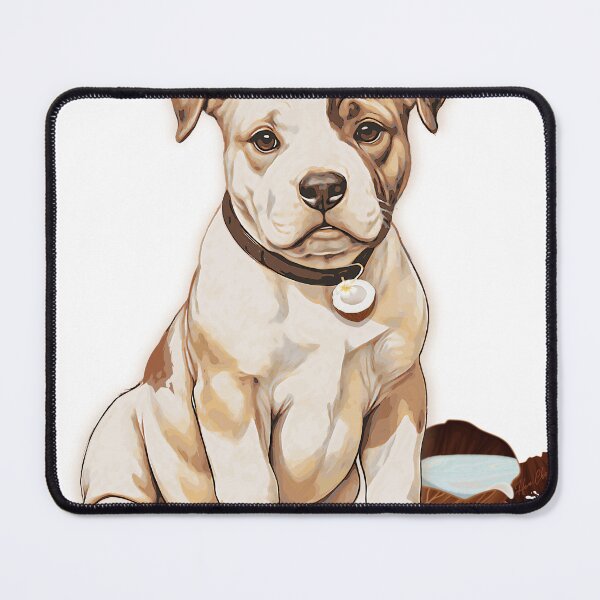 Item preview, Cute Amstaff retro coconut dog designed and sold by Hen-C-Art.