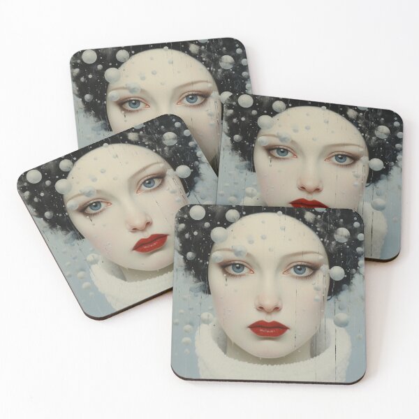Item preview, retrato de mujer en la nieve designed and sold by whitecat23.
