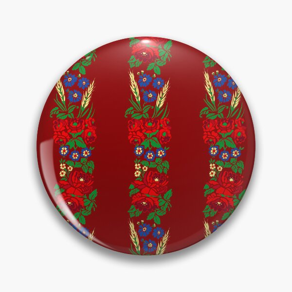 Item preview, Slavic folklore ribbons 2024 version, Dark red, large pattern designed and sold by Folkiestore.
