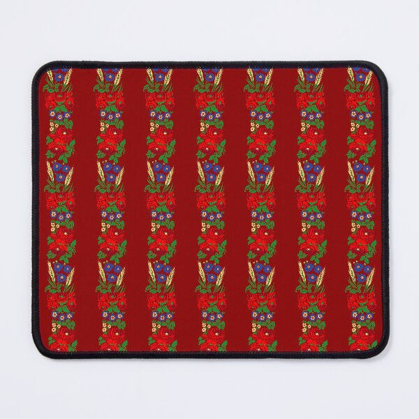 Item preview, Slavic folklore ribbons 2024 version, Dark red, large pattern designed and sold by Folkiestore.