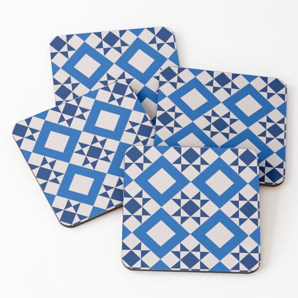Item preview, Geometric tile with blue tones floor inspiration Mediterranean summer tiles designed and sold by by Mònica Roca.