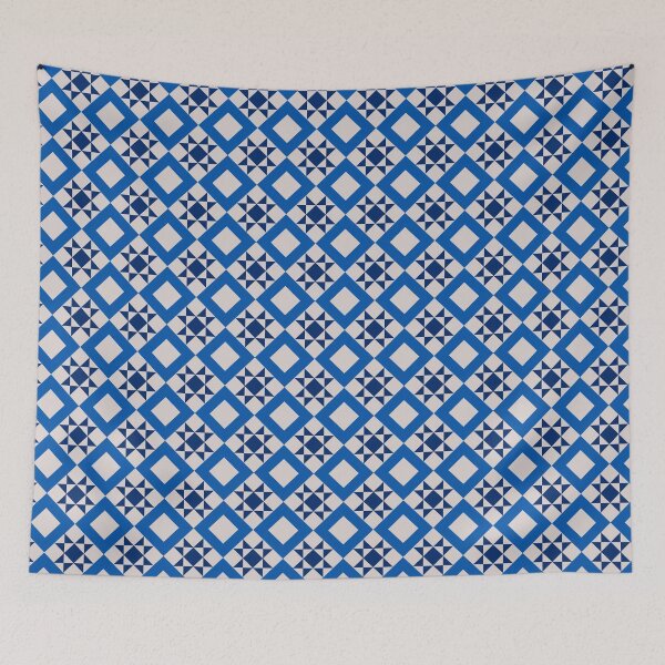 Item preview, Geometric tile with blue tones floor inspiration Mediterranean summer tiles designed and sold by by Mònica Roca.