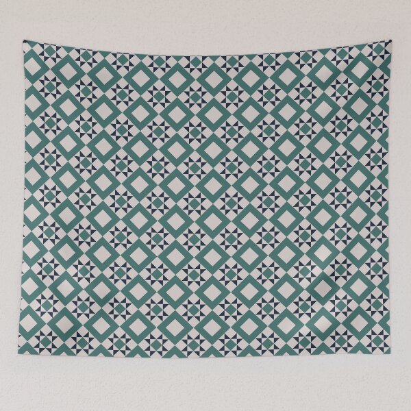 Item preview, Geometric tile with green tones floor inspiration Mediterranean summer tiles designed and sold by by Mònica Roca.