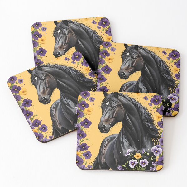 Item preview, A New Jersey Horse Surrounded By Common Violet Flowers designed and sold by taiche.