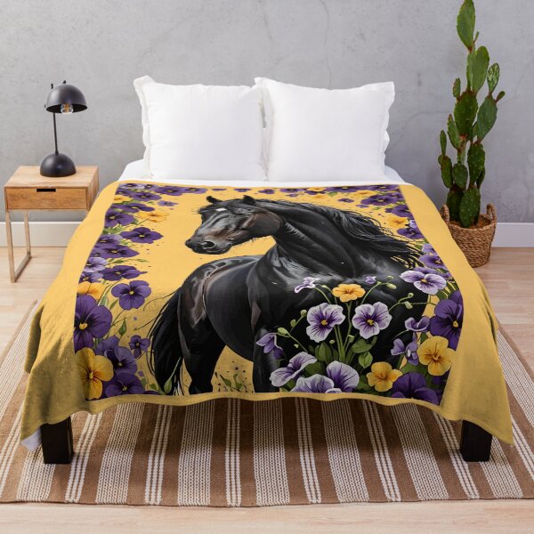 Item preview, A New Jersey Horse Surrounded By Common Violet Flowers designed and sold by taiche.
