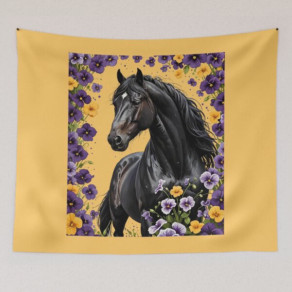 Item preview, A New Jersey Horse Surrounded By Common Violet Flowers designed and sold by taiche.