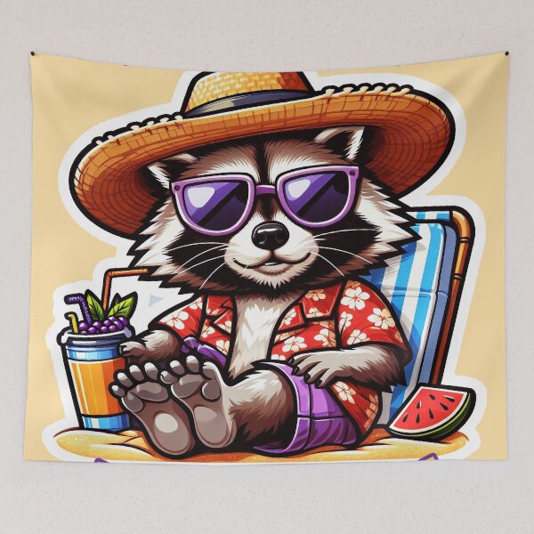 Item preview, raccoon beach designed and sold by aliraweb.