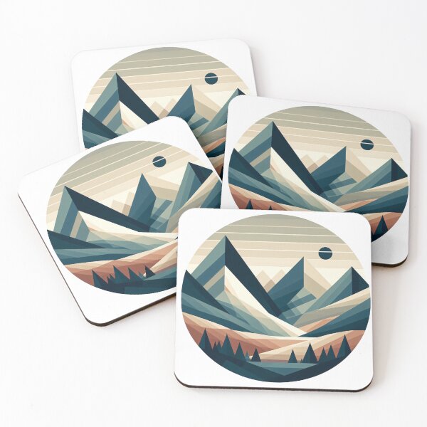 Item preview, Serene Mountain Majesty - Geometric Landscape Art designed and sold by PrayMerch.