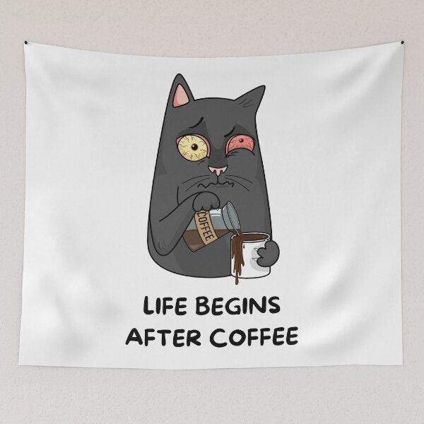Item preview, LIFE BEGINS AFTER COFFEE | SLEEP WELL designed and sold by MUDUGAMU.