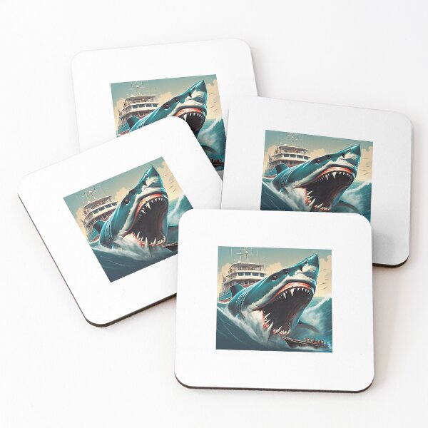 Item preview, The shark is the sea monster-Painting art designed and sold by DeronART.