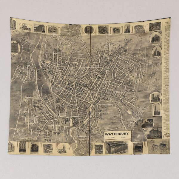 Item preview, Aerial View of Waterbury, Connecticut (1899) designed and sold by allhistory.