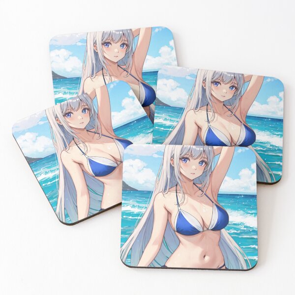 Item preview, Anime Girl in Bikini with Long White Hair designed and sold by kenvel.