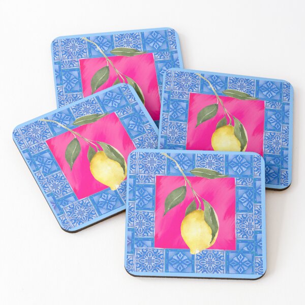 Item preview, Blue,lemon,mosaic tiles,Mediterranean tiles  designed and sold by MariaMarinova.