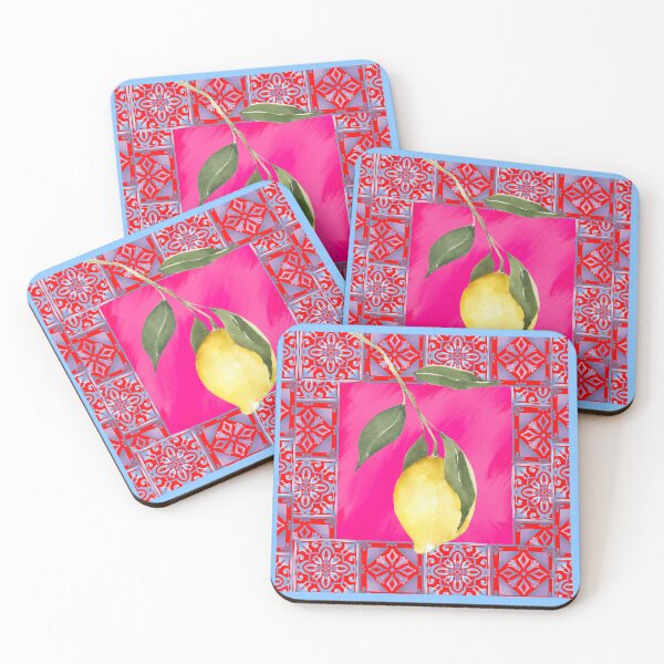 Item preview, Blue,lemon,mosaic tiles,Mediterranean tiles  designed and sold by MariaMarinova.