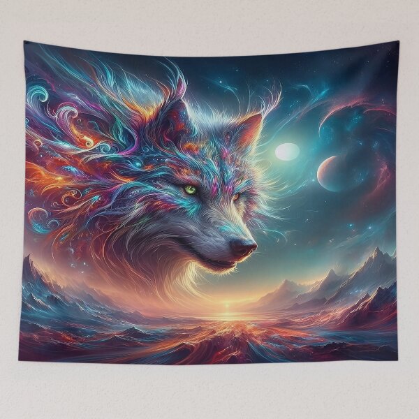 Item preview, Wolf, moon, colors, art designed and sold by Redbdon.