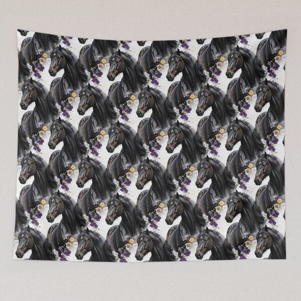 Item preview, A New Jersey Horse Surrounded By Common Violet Flowers designed and sold by taiche.