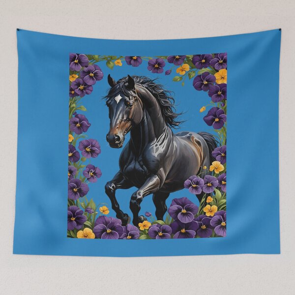 Item preview, A New Jersey Horse Surrounded By Common Violet Flowers 2 designed and sold by taiche.