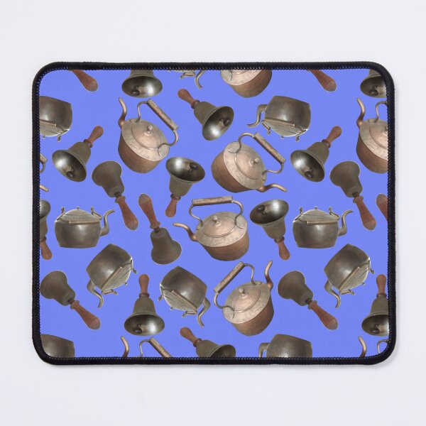 Item preview, Antique Bells and Kettles on Blue Violet Repeat  designed and sold by Art in My Loft.