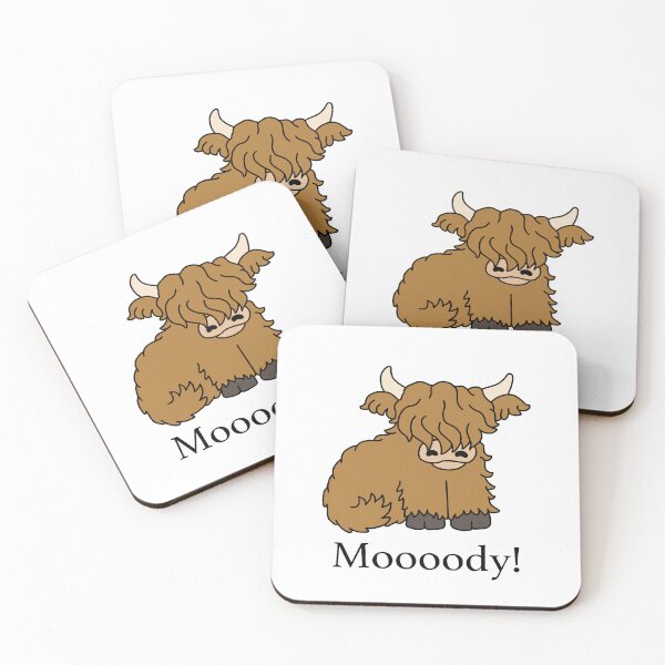 Item preview, Highland Cow - Moooody moody designed and sold by Scat the cat.