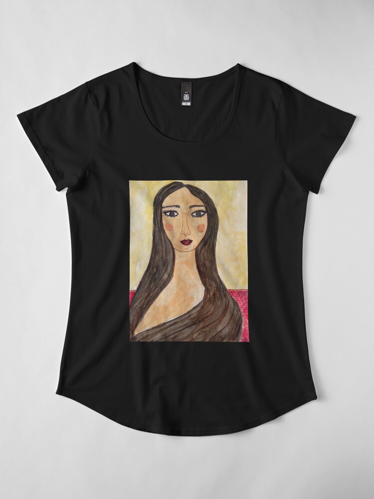Alternate view of Magical Girl With Long Hair Premium Scoop T-Shirt