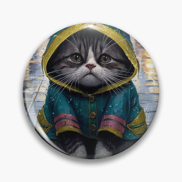 Item preview, Rainy Day Kitty: A Cute Cat in Raincoat designed and sold by 3MillsDesign.
