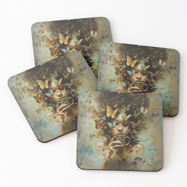 Item preview, Butterfly Woman And Coffee Art designed and sold by Obsidian Ink by Wilshire.